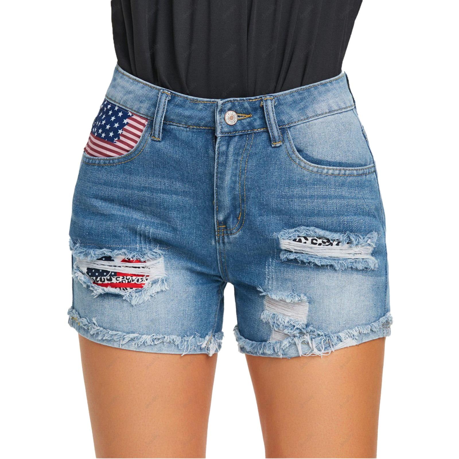 High waisted denim jean shorts deals