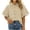 Beige, variant on Women's Striped Button Down Shirt Balloon Sleeve Collared Shirts Boyfriend Style Lightweight Casual Shirt 2026 Fashion Summer Tops Green XL