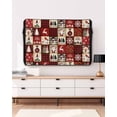 thumbnail image 3 of Outdoor TV Cover 52 to 55 Inch Weatherproof, Vintage Christmas Plaid Pattern Waterproof TV Screen Protector for Outside Decor with Zipper and Pocket 52"L x 30"H , Snowmen Santa Deer, 3 of 7