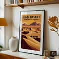 thumbnail image 5 of Gobi Desert Vintage Poster – Mongolian Wilderness Art Print - Illustration Desert Wilderness Travel Poster Vintage Poster Landscape Sunset Black Framed Wall Art Print 24 x 36 inches, 5 of 8