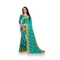 thumbnail image 4 of Sky Blue Satin Silk Traditional Saree with Stone Work, 4 of 4