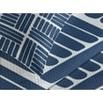 thumbnail image 4 of Ambesonne Navy Blue Quilted Bedspread Set 3 Pcs, Stripes in Squares, King Size, Night Blue and White, 4 of 5