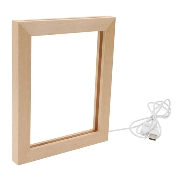 Guardoinrt LED Photo Frame Display Decoration wood,offering a Picture Frame for Desk Bedroom Home 21cmx17cm