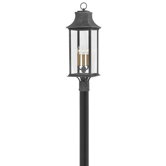 -3 Light Outdoor Post Top/Pier Mount in Traditional Style-8.5 inches Wide By 27.75 inches High-Aged Zinc Finish-Led Lamping Type Bailey Street Home