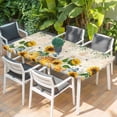 thumbnail image 2 of Sunflowers Table Cloths for 3 Foot Rectangle Tables, Yellow Floral Bees Green Leaves Watercolor Patio Waterproof Elastic Fitted Tablecloths, Washable Rectangular Table Cover for Camping, 2 of 8