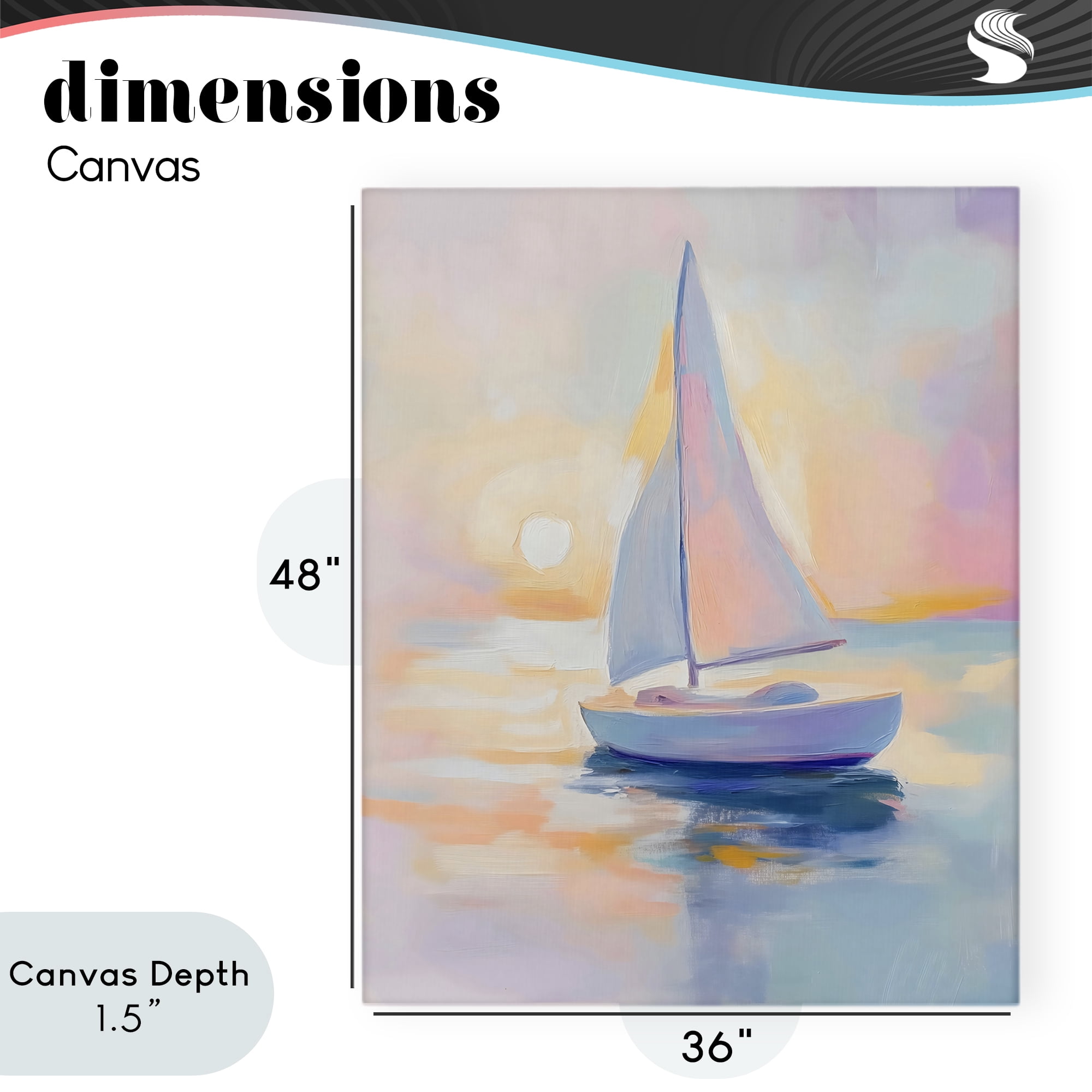Stupell Industries Pastel Sailboat Toward Pink Horizon Canvas Wall Art, design by The Prints Vibe