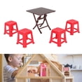 thumbnail image 1 of Modelo De Taburete De Mesa Para Casa De Muñecas, Escala 1:12, Mesa Plegable Para Ahorrar Espacio, Mesa Y Silla Para Casa De Muñecas, Taburete Rojo Exquisito Para Casa De Muñecas, 1 of 7