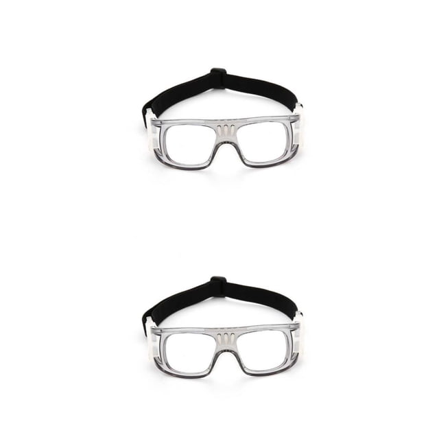 Qarigey Gafas deportivas para hombre, gafas protectoras lavables reutilizables, gafas de baloncesto, fútbol, gafas con correa elástica, gris claro 2piezas