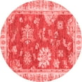 thumbnail image 1 of Ahgly Company Machine Washable Indoor Round Oriental Red Modern Area Rugs, 6' Round, 1 of 4