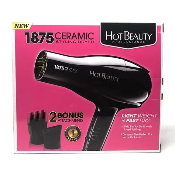 Hot Beauty Professional 1875 Watt Ceramic Styling Dryer, Mid size, 1 Ea