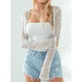 thumbnail image 5 of Elippeo Women Crop Tube Tops Summer Backless Shirts and Floral Lace Shrugs Set Streetwear Aesthetic Clothes, 5 of 10
