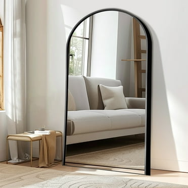 MAYEERTY 71"x32" Arch Large Full Length Mirror Aluminum Alloy Framed Floor Standing Mirror, Black