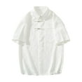 thumbnail image 2 of Wavsuf Mens Shirts Short Sleeve t Shirts Turndown with Pockets Summer White Shirts Size 5XL, 2 of 4