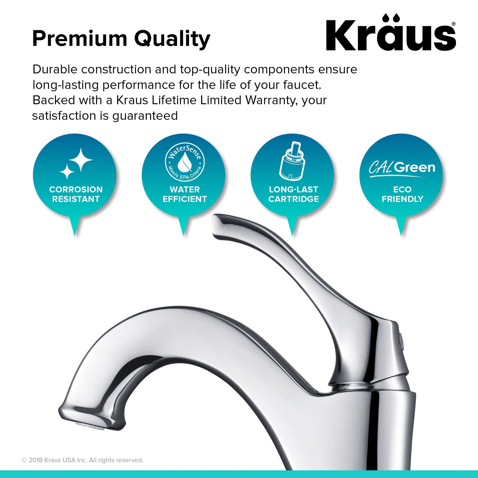 KRAUS Arlo Chrome Single Handle Vessel Bathroom Faucet with Pop Up Drain