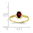 thumbnail image 4 of 10K Yellow Gold Ring Band with Stones (01) January Garnet Oval Red, Size 7, 4 of 5