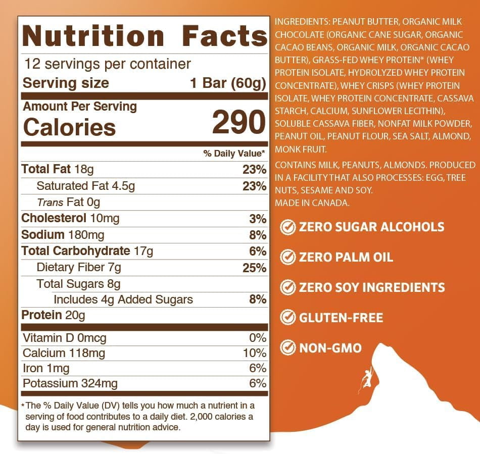 (Pack Of 12) Peak Protein Bar Protein Chocolate Peanut Butter Crunch 2.1 Oz