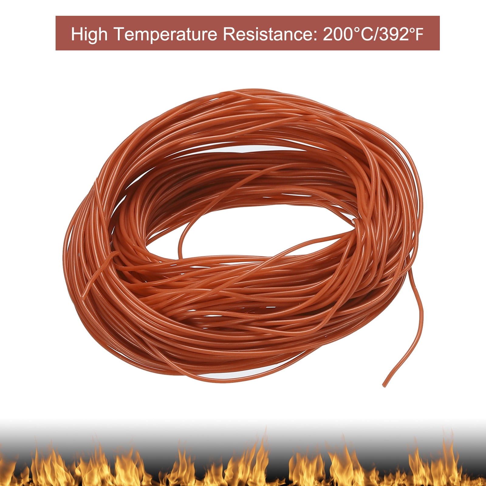Silicone Wire 30AWG 30 Gauge Flexible Tinned Copper Standard High-Temperature Hookup Wire Orange 15m/49.2ft