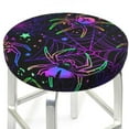 thumbnail image 3 of Kll Multi-Colored Spiders Round Bar Chair Cushion Cover 14 Inch,Bar Stool Protector With Elastic, Soft Washable, 3 of 7