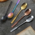 thumbnail image 2 of EeaseCA 3pcs Stainless Steel Ice Cream Spoons Tennis Racket Shape Coffee Spoon Creative Stirrer Tableware (Black), 2 of 7
