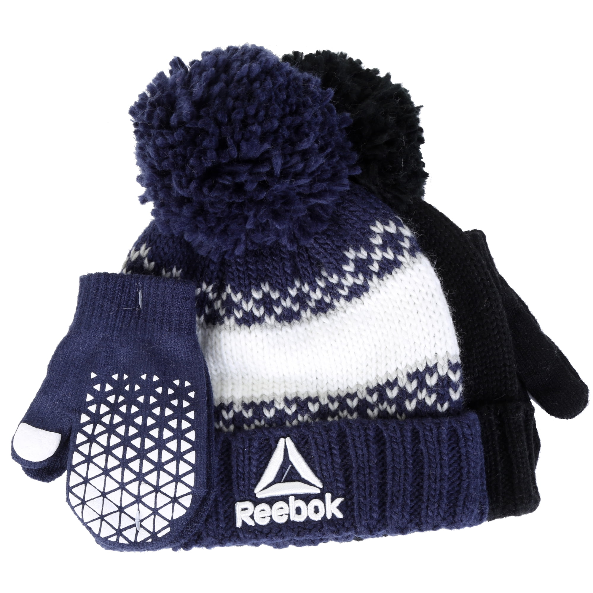 Reebok Toddler Beanie and Mitten Sets, 2- Pack, 6- Piece