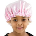 thumbnail image 2 of Satin Bonnet Children‘s Sleeping Cap Soft Night Adjustable Double Sleep Cap, 2 of 3