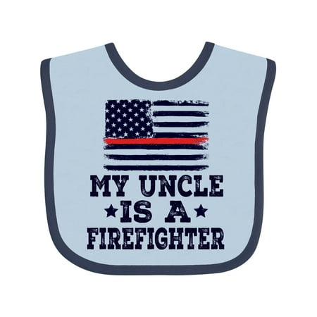 

Inktastic Firefighter Uncle Fireman Nephew Gift Baby Boy or Baby Girl Bib