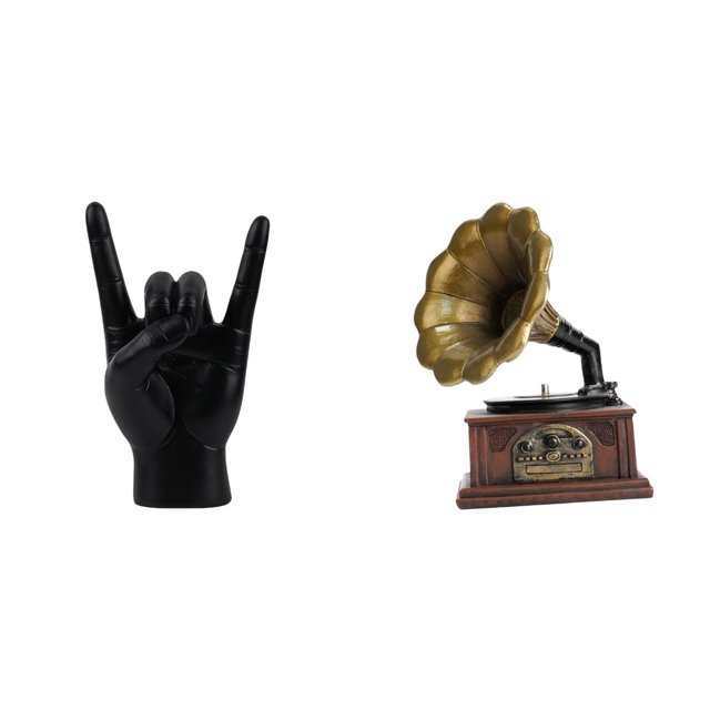 Estatua de resina con gesto de roca, escultura vintage de , adorno coleccionable, artesanía retro hecha a mano, ideal para regalar y decorar el ho