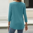 thumbnail image 5 of Rggeeun Women'S T-Shirts Solid Color Summer Knit Long Sleeve Crew Neck Relaxed Fit Soft Breathable for Beach Lounging Relaxed Tee,Green,S, 5 of 5