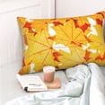 thumbnail image 4 of Honeii Autumn Maple Leaves Print Pillow Cases,Plush Throw Pillow Covers,Decorative Pillowcase for Sofa, Couch, Living Room-14"x20", 4 of 6