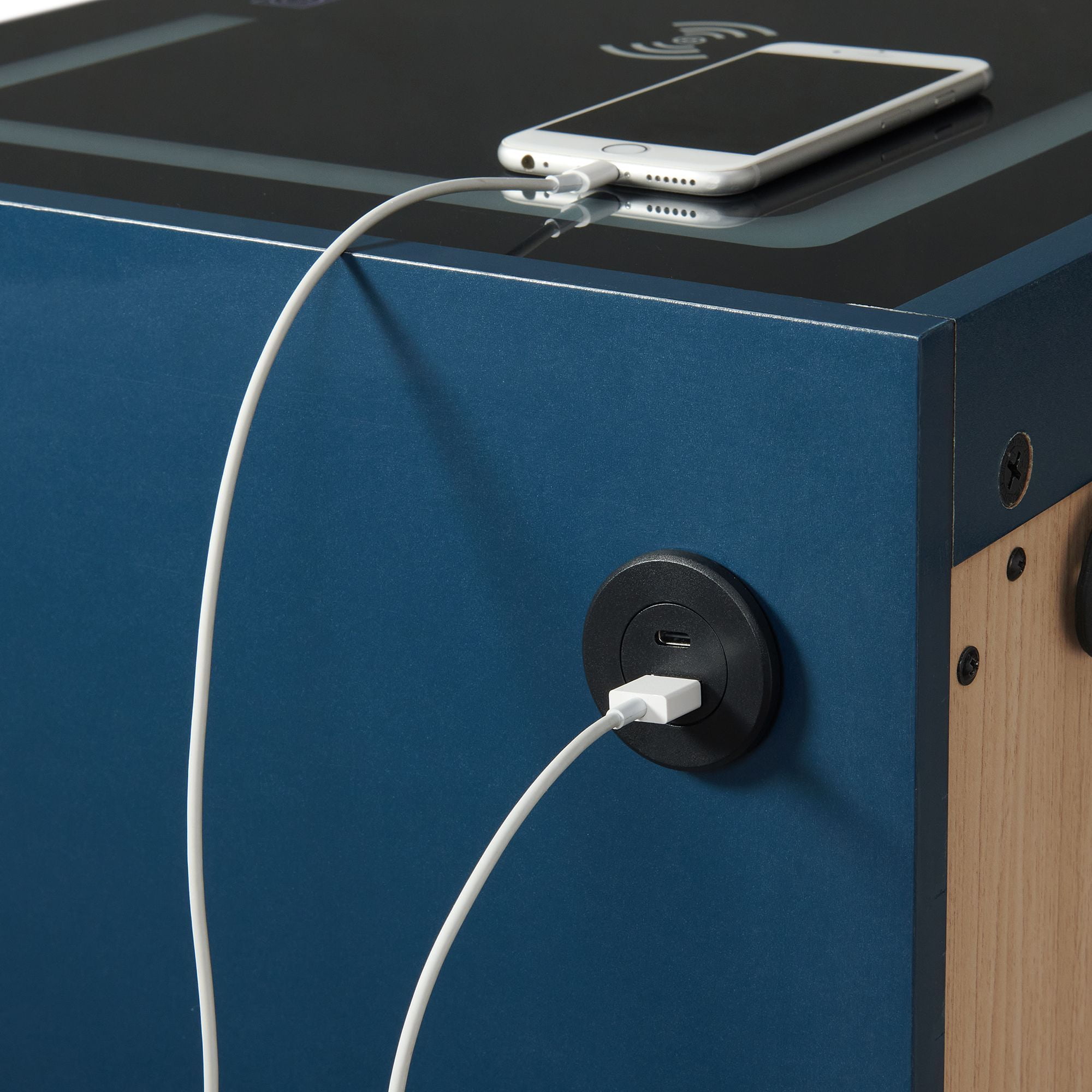 Picket House Furnishings Azura Nightstand with Electronic Features in Blue