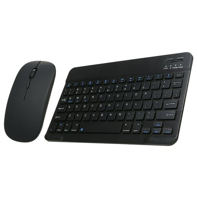 Mistaha Clavier Portable Bluetooth 10 Pouces Combo Souris 78 Touches Rechargeable Mini Clavier 3 Vitesses DPI
