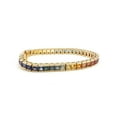 thumbnail image 4 of 15.73ct Rainbow Sapphire In-Line Tennis Bracelet 18k Yellow Gold plated over sterling silver, Rainbow Sapphire Tennis Bracelet, 4 of 5