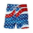 thumbnail image 3 of cllios Mens Patriotic Board Shorts 4th of July Men's Swim Trunks Quick Dry Summer Beach Shorts Big and Tall Red White and Blue Swimming Trunks with Pockets, 3 of 5