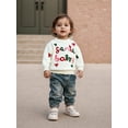 thumbnail image 6 of Miaouyo Toddler Baby Girl Christmas Fall Sweaters 0 6 12 18 24 Months 2T 3T Long Sleeve Round Neck Letter Bow Embroidery Tops, 6 of 9