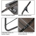 thumbnail image 6 of Balcony Railing Table Outdoor Hanging Folding Balcony Bar Table for Railings Patio Hanging Table on Railing Aluminium Metal Side Table Folding Adjustable 23.6"(L) x 15.7"(W) Brown, 6 of 7