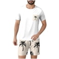 thumbnail image 1 of Ensembles de Pyjamas 2 Pcs pour Hommes Ultra Doux Texturés Costumes Athlétiques Extensibles Col Rond Manches Courtes Chemises Athlétiques Extensibles Séchage Rapide Vêtements de Détente Shorts Ensembles d'Été Hommes 2 Pcs Chemise de Nuit, 1 of 6