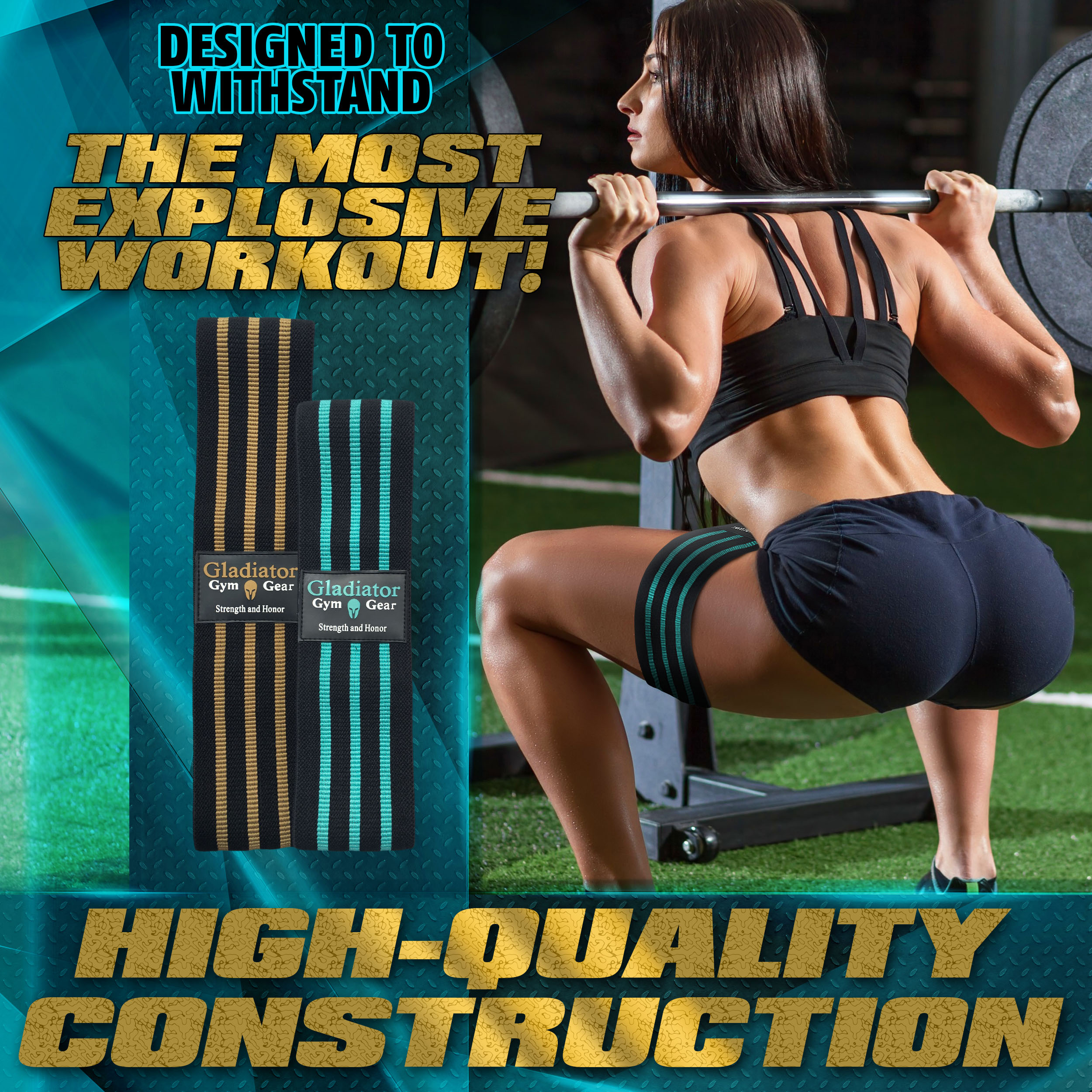 BOOTY GLUTE CLOTH RESISTANCE HIP BANDS - Non Slip - Thick Fabric SQUAT BAND - 2 Pack - for Workout, Exercise, & Fitness. G3 HIP THRUSTER LOOP BANDS are Great Resistant Bands for LEGS and BUTT - image 3 of 7