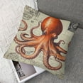 thumbnail image 7 of Acheng Octopus Pillow Cover Retro Coastal Throw Cushion Cover Nautical Decor Rectangular Pillowcase for Couch Sofa  20x20in, 7 of 7