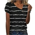 thumbnail image 2 of YHAJDS Short Sleeve Sweater for Women Printed V Neck Button Front Casual Spring Summer Blouse, 2 of 4