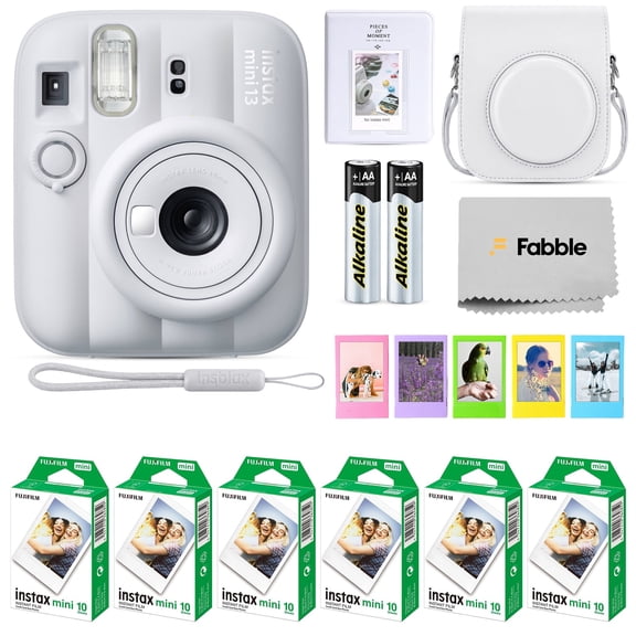 Fujifilm Instax Mini 13 Instant Camera (Lagoon Green) Bundle with 60 Exposures Film, Case, Album & Frames