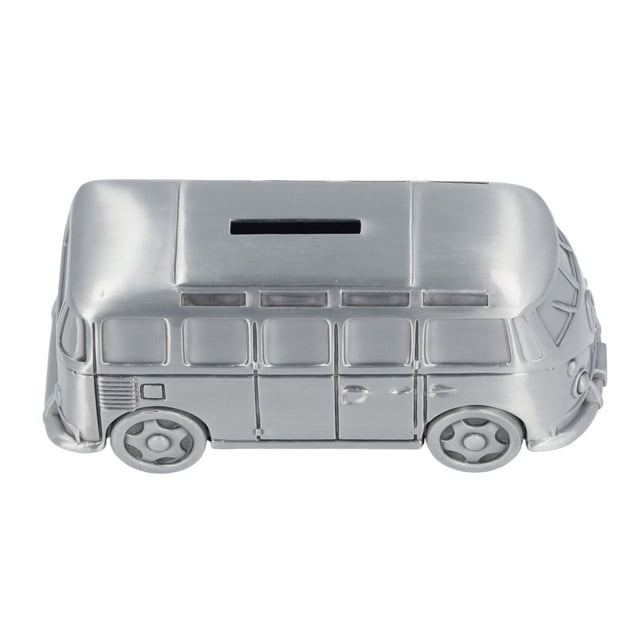 Saving Bank, Plastic Screw Plug Durable Money Saving Box Ornament Bus Shape for Living Room