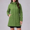 thumbnail image 5 of Smsaxvxz Womens Rain Jackets Fall Fashion Solid Zip Up Waterproof Windbreaker Coat Casual Mid Tops with Pockets Green S, 5 of 6