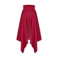 thumbnail image 4 of USSUMA Skirts for Women Trendy Summer Midi Skirt Solid Color Zipper Irregular Mid-Calf Skirt Retro Skirts Breathable Skirts Travel Up to 50% off Wine Skirt for Women S, 4 of 6