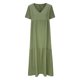 thumbnail image 4 of ICHUANYI Clearance Women's Cotton Linen Solid Color Loose V-neck Short Sleeved Dress(Army Green, XXL) ICHUANYI WER2023081112186, 4 of 6