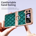thumbnail image 4 of for Samsung Galaxy Z Flip 3 Case, Mantto Premium Elegant Patterned Leather Shockproof Cover with Ring Stand Holder Flip Folio Case with Hinge Protection for Samsung Z Flip 3, Green, 4 of 7
