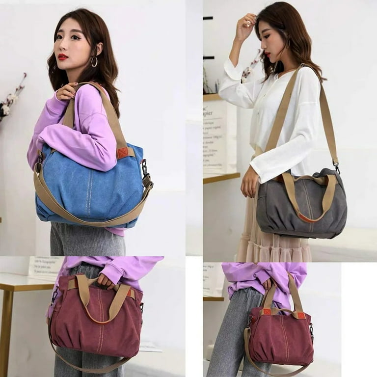 Women's School Messenger Bags For Women Shoulder Ladies Designer Handbag  Solid Large Capacity Casual Canvas Shoulder Female Bags