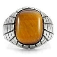 thumbnail image 3 of Luxe Jewelry Designs Men's Stainless Steel Ring with Topaz Synthetic Tiger Eye Stone - Size 9 (Pack, 3 of 4