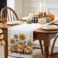 thumbnail image 3 of Burlap Table Runner 36 Inches Long,Thanksgiving Pumpkin Fall Sunflower Non-Slip Kitchen Table Runners for Dining Room Everyday Use Party Table Decorations Orange Plaid, 3 of 9