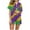 Green#2, variant on Womens Mardi Gras Pajama Set 2025 Trendy Colorblock Sequin Print Pjs Sets Carnival Themed Casual Button Sleepwear Two Piece Green XXL