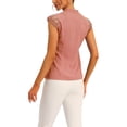 thumbnail image 4 of INSPIRE CHIC Women's V Neck Sleeveless Basic Work Blouse Top M Salmon Pink, 4 of 6
